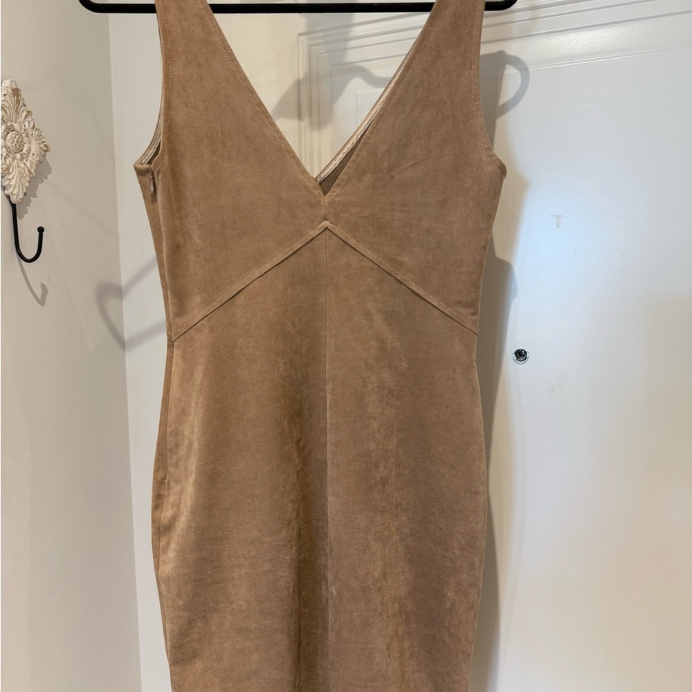 Wilfred Tan Suede Mini Dress